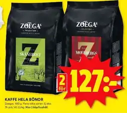 ICA Kvantum Kaffe hela bönor erbjuda