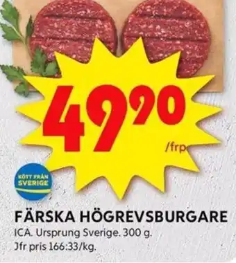 ICA Kvantum ICA Färska Högrevsburgare erbjuda