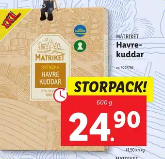 Lidl MATRIKET Havre- kuddar erbjuda