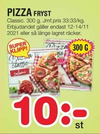 Nya Pulsen Pizza fryst erbjuda