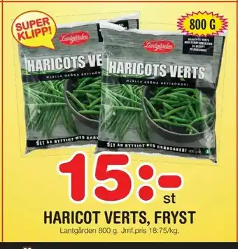 Nya Pulsen Haricot verts, fryst erbjuda