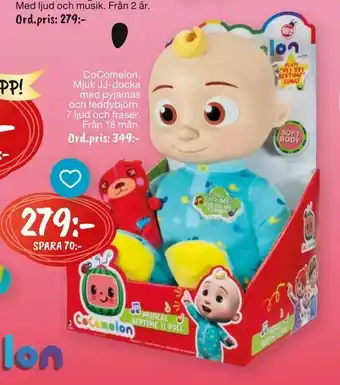 Leklust CoComelon Mjuk JJ-docka med pyjamas och teddybjörn erbjuda