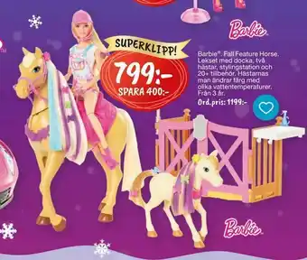 Leklust Barbie ® Fall Feature Horse erbjuda
