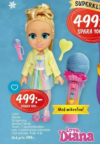 Leklust Love Diana. Singalong docka Candy Town erbjuda