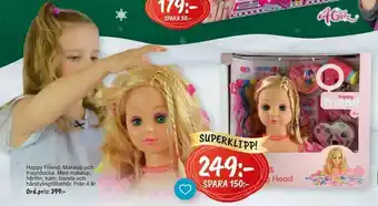 Leklust Happy Friend Makeup och frisyrdocka erbjuda