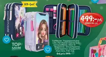 Leklust TOPModel Trippelpennfodral LED erbjuda