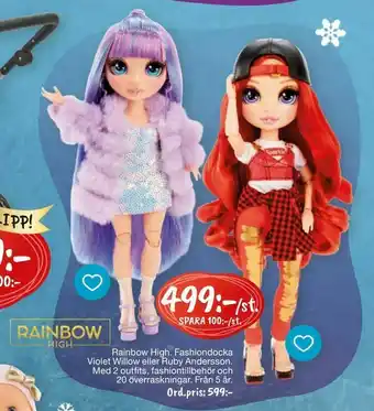 Rainbow High. Fashiondocka Violet Willow eller Ruby Andersson