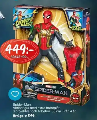 Spider-Man. Actionfigur med extra bröstplåt