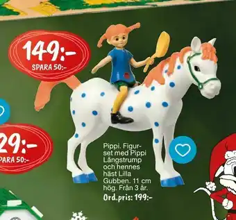 Pippi Figur set med Pippi Långstrump och hennes häst Lilla Gubben