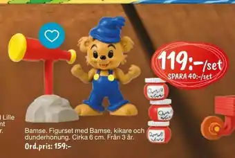 Bamse figurset med bamse, kikare och dunderhonung