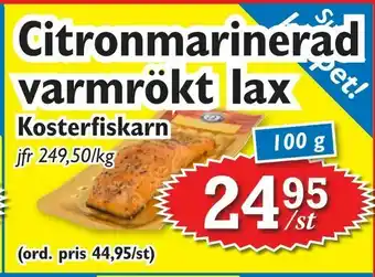 T-jarlen Citronmarinerad varmrökt lax erbjuda