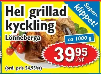 Hel grillad kyckling