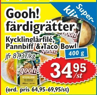 T-jarlen Gooh! färdigrätter erbjuda