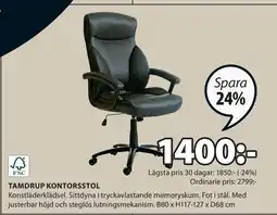 JYSK TAMDRUP KONTORSSTOL erbjuda