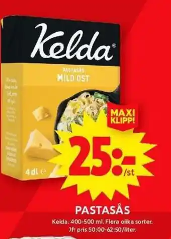 ICA Maxi KELDA Pastasås erbjuda