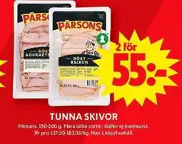 ICA Maxi PÄRSONS Tunna Skivor erbjuda