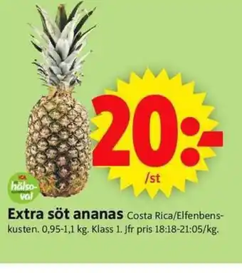 ICA Supermarket Extra söt ananas erbjuda