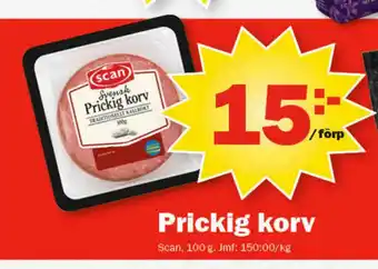 Pekås Prickig korv erbjuda