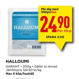 Willys HALLOUMI erbjuda