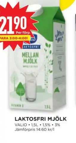 Willys VALIO Laktosfri mjölk erbjuda
