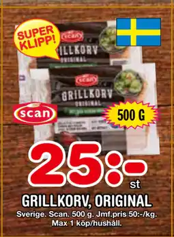 Nya Pulsen GRILLKORV, ORIGINAL erbjuda