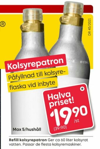 Rusta Kolsyrepatron erbjuda