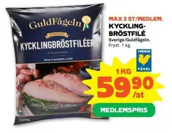 Coop Forum Guldfågeln Kycklingbröstfilé 1kg erbjuda