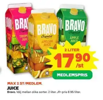Coop Forum Bravo Juice 2 liter erbjuda