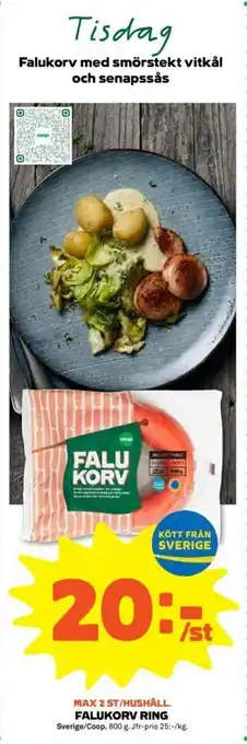 Coop Forum Coop Falukorv Ring 800g erbjuda