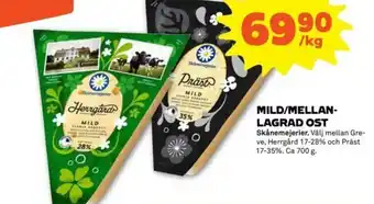 Coop Forum Skånemejerier Mild/Mellanlagrad Ost 700g erbjuda
