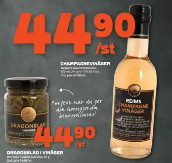 Coop Forum Werners Gourmetservice Champagnevinäger 250ml erbjuda