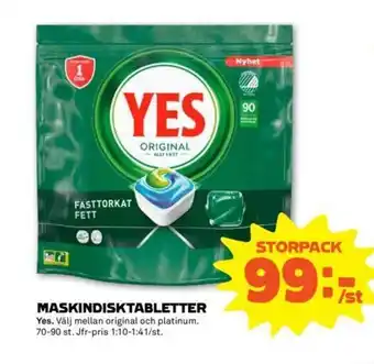 Coop Forum Yes Maskindisktabletter 70-90st erbjuda