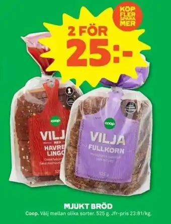 Coop Forum Coop Mjukt Bröd 525g erbjuda