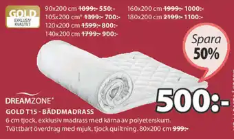 JYSK Dreamzone Gold T15 - Bäddmadrass 80x200 cm erbjuda