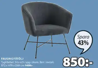 JYSK Fausing Fåtölj B72 x H79 x D69 cm erbjuda