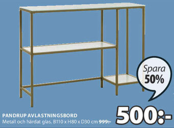 JYSK Pandrup Avlastningsbord B110 x H80 x D30 cm erbjuda