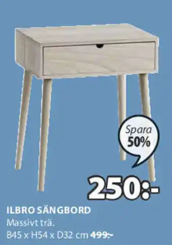 JYSK Ilbro Sängbord B45 x H54 x D32 cm erbjuda