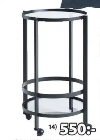 JYSK Sortebro Rullbord Ø46 x H70 cm erbjuda