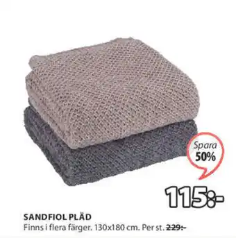 JYSK Sandfiol Pläd 130x180 cm erbjuda