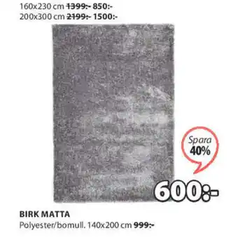 JYSK Birk Matta 140x200 cm erbjuda