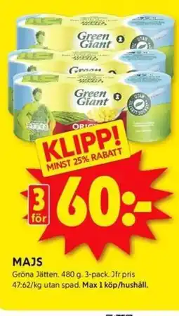 ICA Kvantum Majs erbjuda