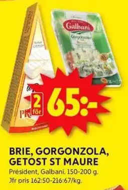 ICA Kvantum Brie, Gorgonzola, Getost St Maure erbjuda