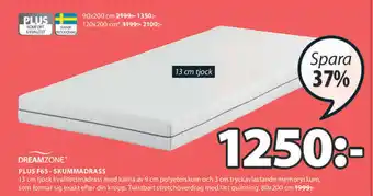 JYSK Dreamzone Plus F65 - Skummadrass 80x200 cm erbjuda