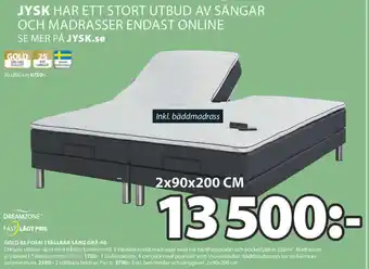 JYSK Dreamzone Gold E5 Foam Ställbarsäng Grå-40 2x90x200 cm erbjuda