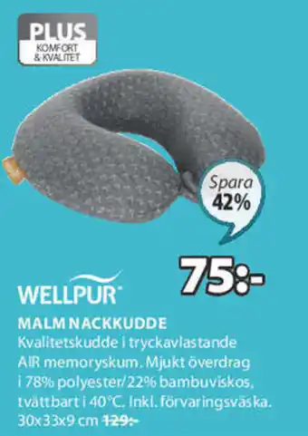 JYSK Wellpur Malm Nackkudde 30x33x9 cm erbjuda