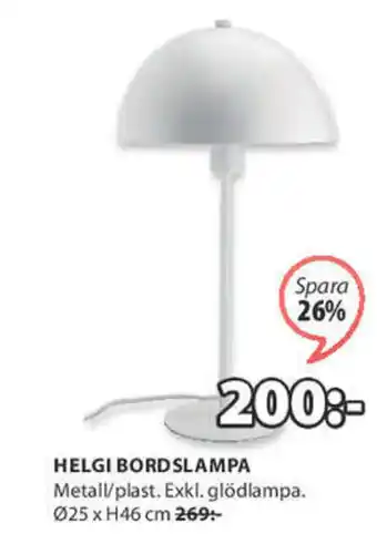 Helgi Bordslampa Ø25 x H46 cm