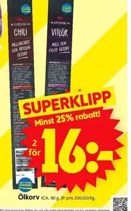 ICA Supermarket ICA Ölkorv erbjuda