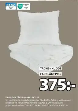 JYSK KVITEGGA TÄCKE- OCH KUDDSET erbjuda