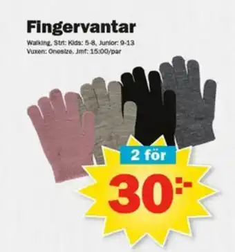 Pekås Fingervantar erbjuda