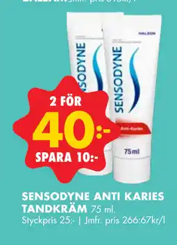 ÖoB SENSODYNE ANTI KARIES TANDKRÄM erbjuda